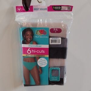 Brand New Fruit of the Loom Hi-Cut Panties Size 7 Neutral Colors  6 Pairs